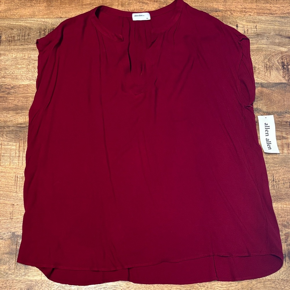 Allen Allen Women's Burgundy Blouse